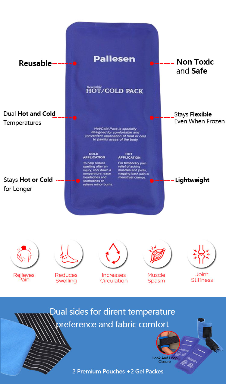 Hot Cold Gel Ice Pack Wrap med rem8